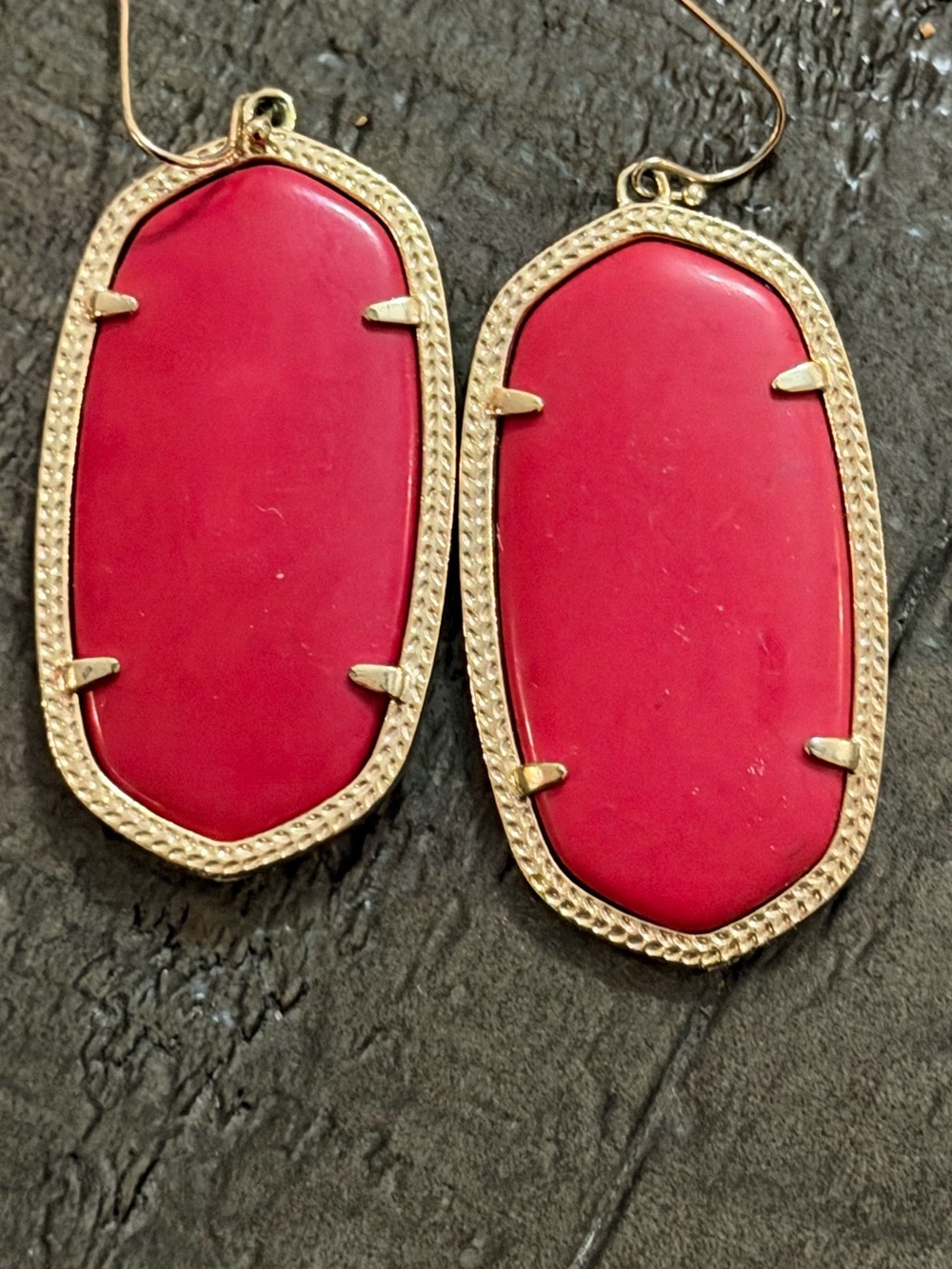 Kendra Scott Red Gold-Frame Danielle Drop Earrings - Brand